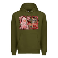 Army Green all i want for christmas is a pig sitting pig Premium Hoodie - RanaPortraitStore