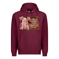 Burgundy all i want for christmas is a pig sitting pig Premium Hoodie - RanaPortraitStore