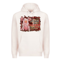Pale Pink all i want for christmas is a pig sitting pig Premium Hoodie - RanaPortraitStore