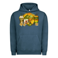 Pigment Midnight Navy frog coffee cups Urban Hoodie - Zillion Design Studio