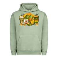 Pigment Oil Green frog coffee cups Urban Hoodie - Zillion Design Studio