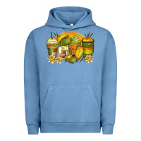 Pigment Pebble Blue frog coffee cups Urban Hoodie - Zillion Design Studio