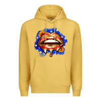 Antique Gold leopard american flag lips Premium Hoodie - Zillion Design Studio