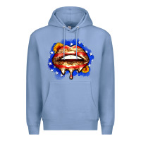 Colony Blue leopard american flag lips Premium Hoodie - Zillion Design Studio