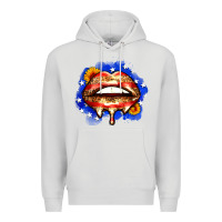 Dove Grey leopard american flag lips Premium Hoodie - Zillion Design Studio