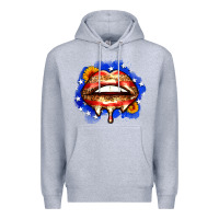 Heather Grey leopard american flag lips Premium Hoodie - Zillion Design Studio