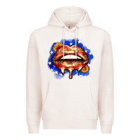 Pale Pink leopard american flag lips Premium Hoodie - Zillion Design Studio
