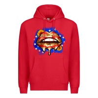 Red leopard american flag lips Premium Hoodie - Zillion Design Studio