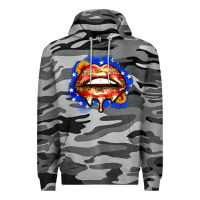 Slate Camo leopard american flag lips Premium Hoodie - Zillion Design Studio