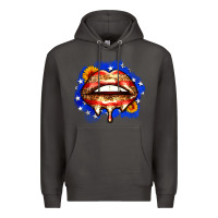 Smoke leopard american flag lips Premium Hoodie - Zillion Design Studio