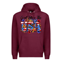 Burgundy god bless the usa Premium Hoodie - Zillion Design Studio