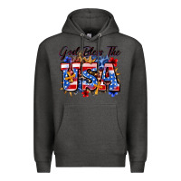 Charcoal Heather god bless the usa Premium Hoodie - Zillion Design Studio
