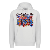 Dove Grey god bless the usa Premium Hoodie - Zillion Design Studio