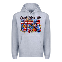 Heather Grey god bless the usa Premium Hoodie - Zillion Design Studio