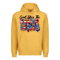 Mustard god bless the usa Premium Hoodie - Zillion Design Studio