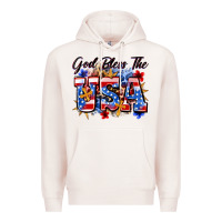 Pale Pink god bless the usa Premium Hoodie - Zillion Design Studio