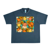 Midnight Navy pumpkin sunflowers leaves Urban Heavy Tee - Artiststas