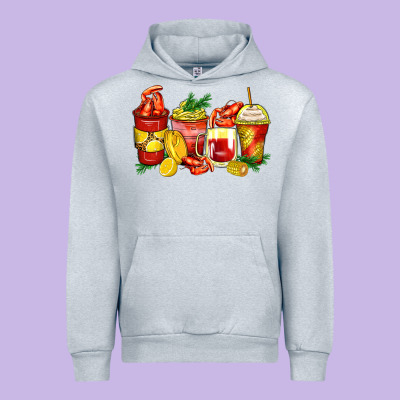 Crawfish Coffee Cups Urban Hoodie Designed By Zillion Design Studio