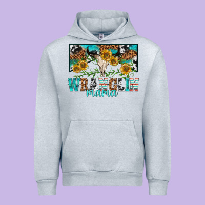 Wranglin Mama Urban Hoodie Designed By Texasbilliewilder