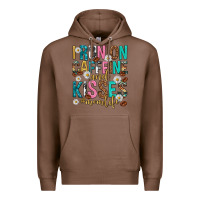 Chestnut i run on caffeine and kisses mothers day Premium Hoodie - texasbilliewilder