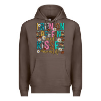 Coffee i run on caffeine and kisses mothers day Premium Hoodie - texasbilliewilder
