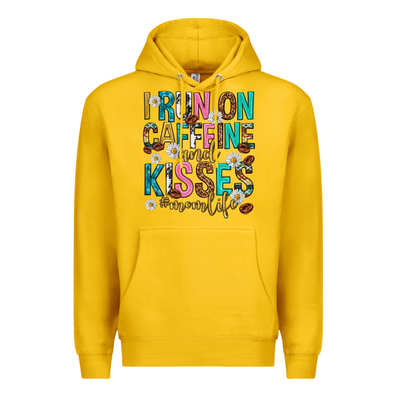 I Run On Caffeine And Kisses Mothers Day Premium Hoodie by texasbilliewilder | Teevron