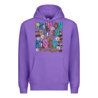 Purple i run on caffeine and kisses mothers day Premium Hoodie - texasbilliewilder