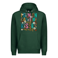Sports Green i run on caffeine and kisses mothers day Premium Hoodie - texasbilliewilder