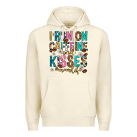Sandshell i run on caffeine and kisses mothers day Premium Hoodie - texasbilliewilder