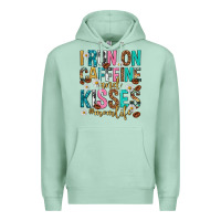Seafoam i run on caffeine and kisses mothers day Premium Hoodie - texasbilliewilder