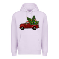 Lilac christmas trees with truck Premium Hoodie - RanaPortraitStore