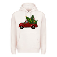 Pale Pink christmas trees with truck Premium Hoodie - RanaPortraitStore