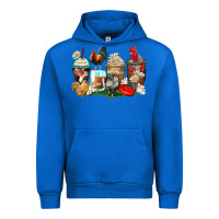 Cobalt rooster coffee cups Urban Hoodie - Zillion Design Studio