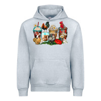Heather Grey rooster coffee cups Urban Hoodie - Zillion Design Studio
