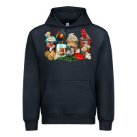 Navy rooster coffee cups Urban Hoodie - Zillion Design Studio