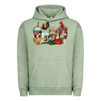 Pigment Oil Green rooster coffee cups Urban Hoodie - Zillion Design Studio