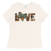 Bone love texas map sunflower leopard cowhide Ladies Tee - Artiststas
