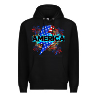Black America with lightning bolt Premium Hoodie - Zillion Design Studio