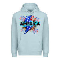 Blue Mist America with lightning bolt Premium Hoodie - Zillion Design Studio