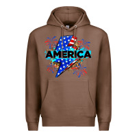 Chestnut America with lightning bolt Premium Hoodie - Zillion Design Studio