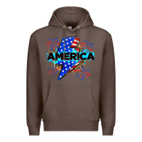 Coffee America with lightning bolt Premium Hoodie - Zillion Design Studio