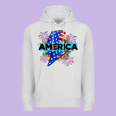 America With Lightning Bolt Premium Hoodie Designed By Zillion Design Studio