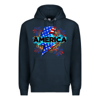 Navy America with lightning bolt Premium Hoodie - Zillion Design Studio