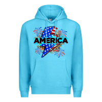 Ocean Blue America with lightning bolt Premium Hoodie - Zillion Design Studio