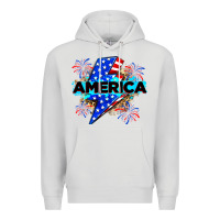 Dove Grey America with lightning bolt Premium Hoodie - Zillion Design Studio
