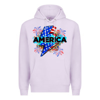 Lilac America with lightning bolt Premium Hoodie - Zillion Design Studio