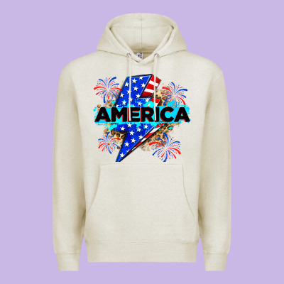 America With Lightning Bolt Premium Hoodie Designed By Zillion Design Studio