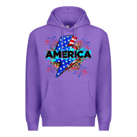 Purple America with lightning bolt Premium Hoodie - Zillion Design Studio