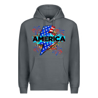 Rock America with lightning bolt Premium Hoodie - Zillion Design Studio