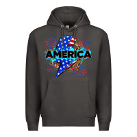 Smoke America with lightning bolt Premium Hoodie - Zillion Design Studio